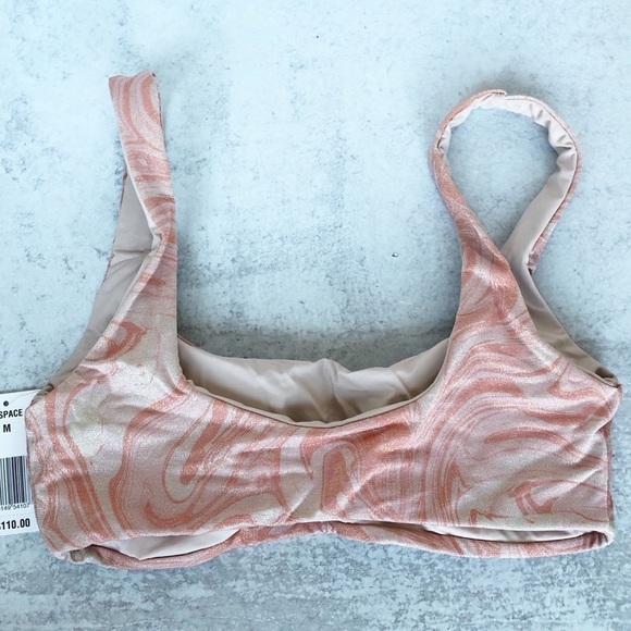 L Space Lizzie Top Bikini Set Shimmery Marble Swirl Pattern Size Medium - Picture 5 of 11